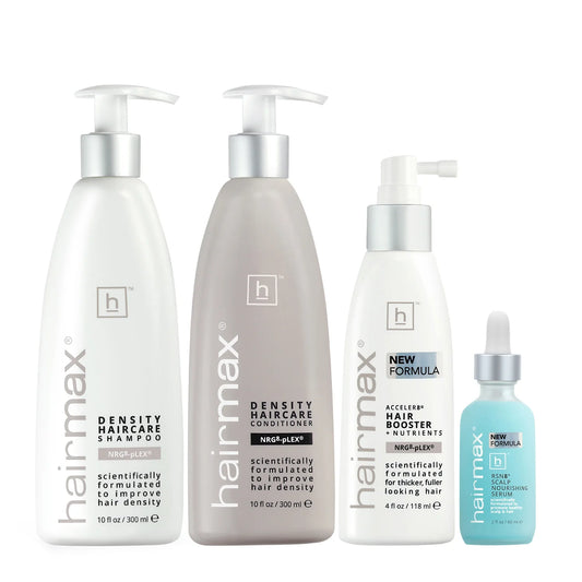 HairMax Density Transformative 4pc Bio-Active Hair Therapy: Shampoo, Conditioner, and Scalp Treatment
